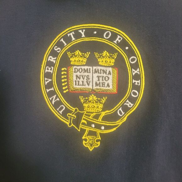 University of Oxford Crest Hoodie Sweatshirt Kids Size 9/10 Years Blue Pullover - Picture 3 of 12